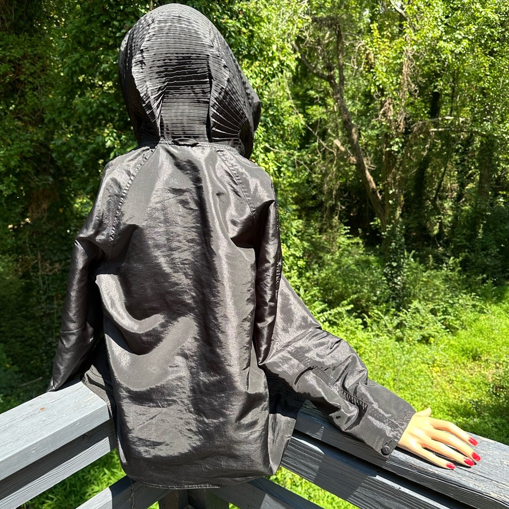 Boho Dotted Whimsigoth Witchy Reversible Hooded Boutique Rain Jacket by UbU ~ M - Picture 14 of 16